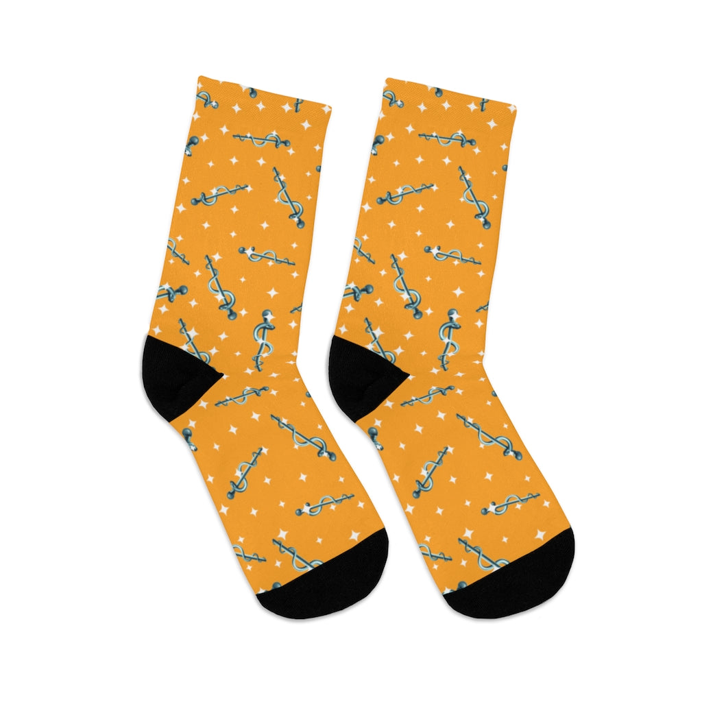 Rod of Asclepius Socks — full pair, unworn