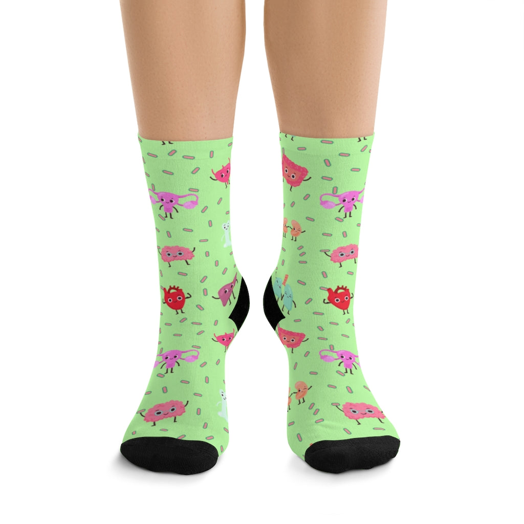 All Organs Socks — worn, front view