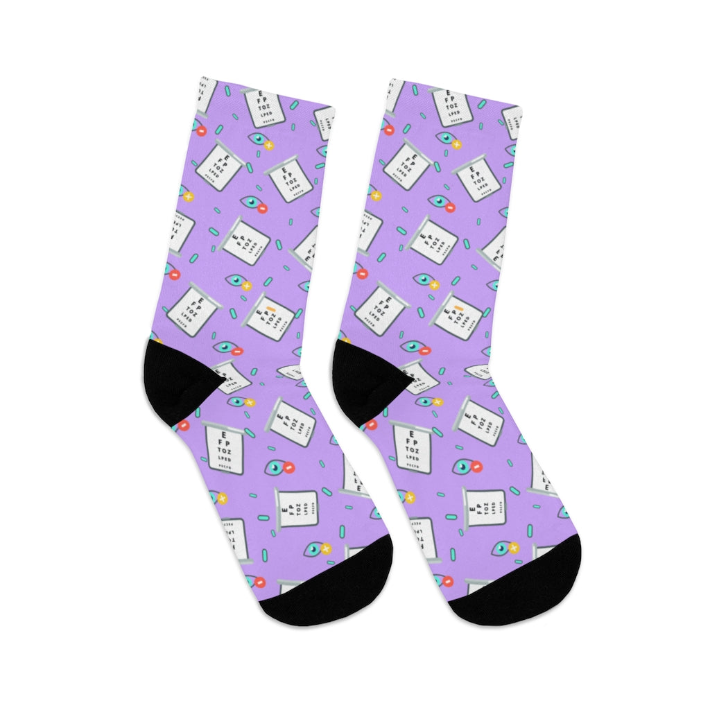 Eye Chart Socks — full pair, unworn