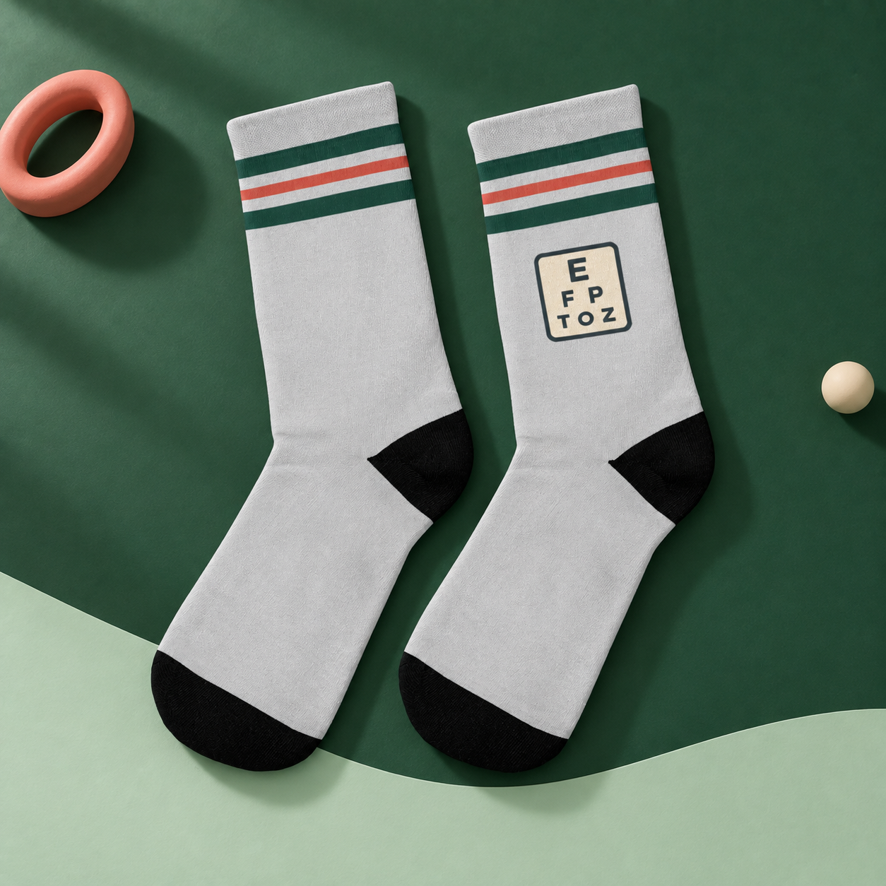 Eye Chart Socks - Club Edition — studio view