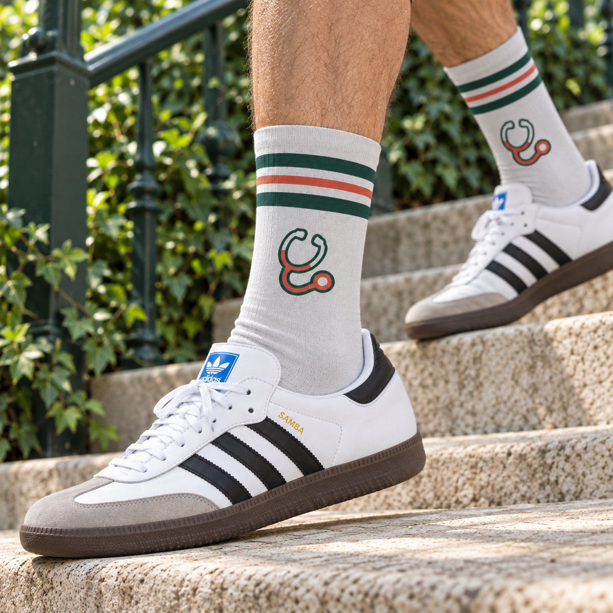 Stethoscope Socks - Club Edition — on foot