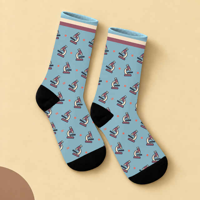Microscope Socks — studio view