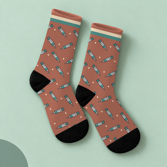 Needle Socks — studio view