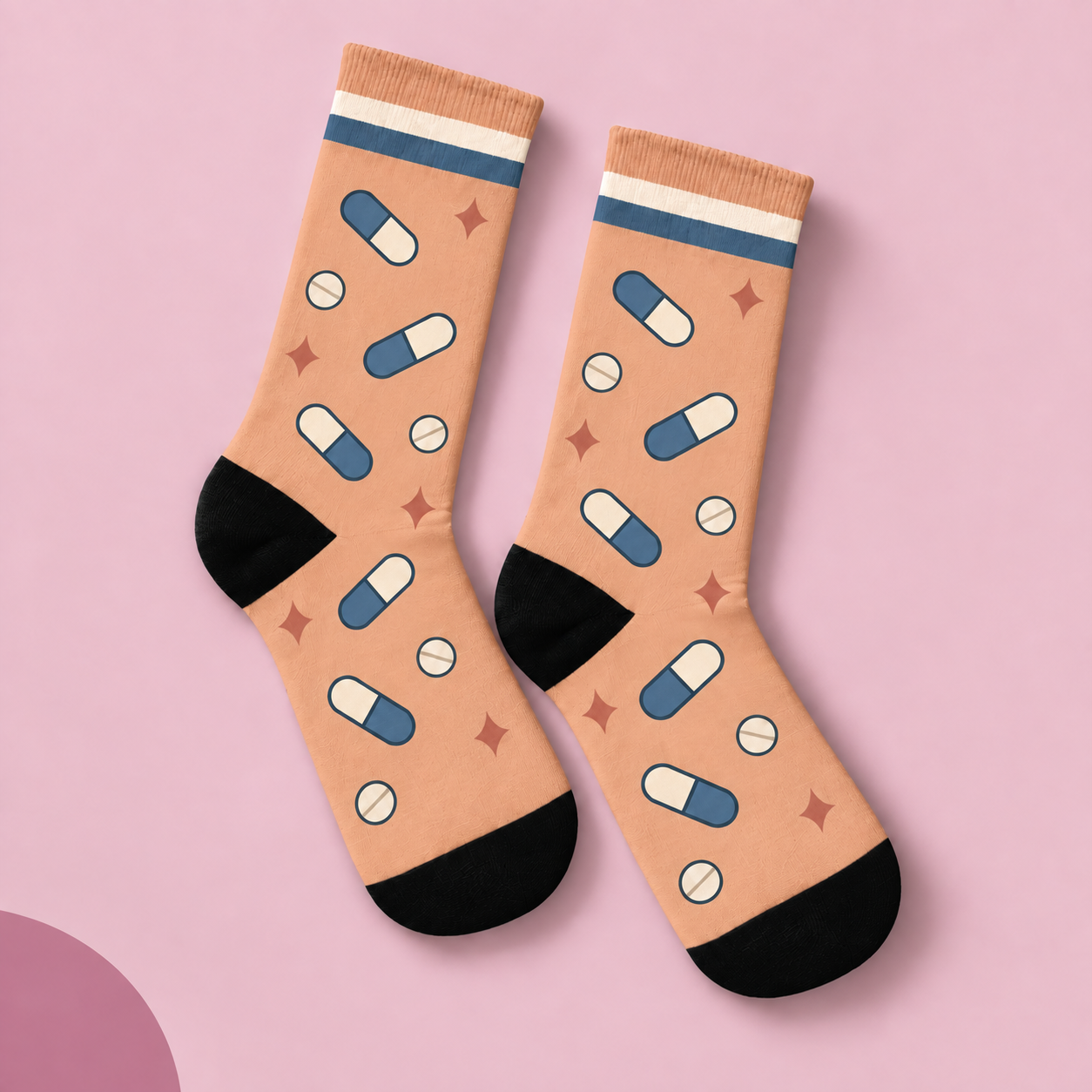 Pill Socks — studio view