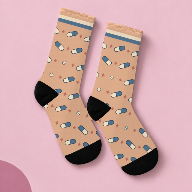 Pill Socks — studio view