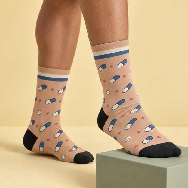 Pill Socks — on foot