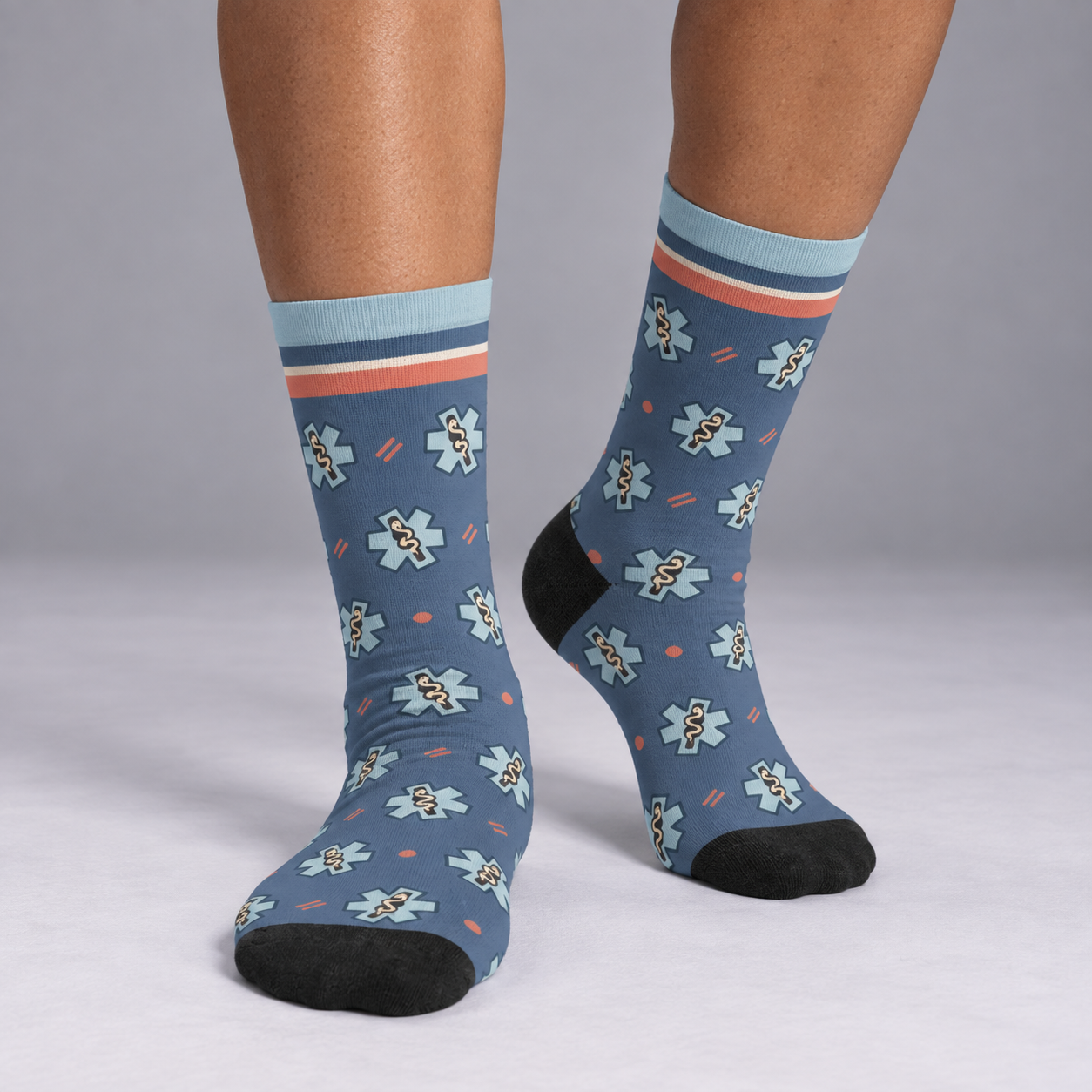 Star Of Life Socks — on foot
