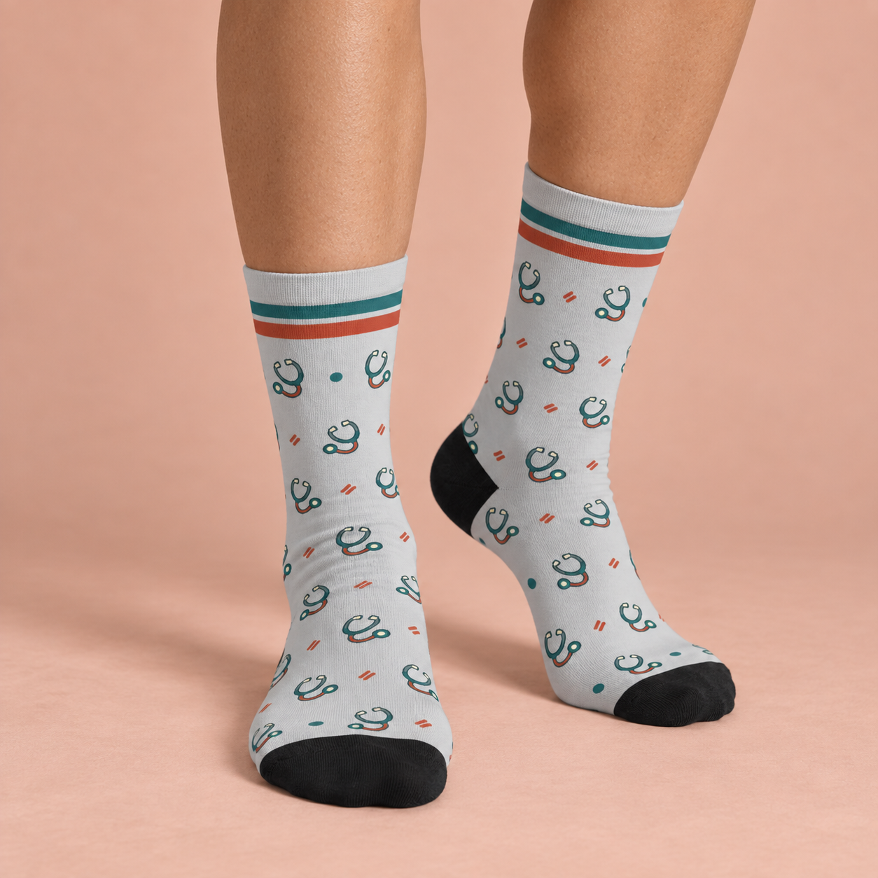 Stethoscope Socks — on foot