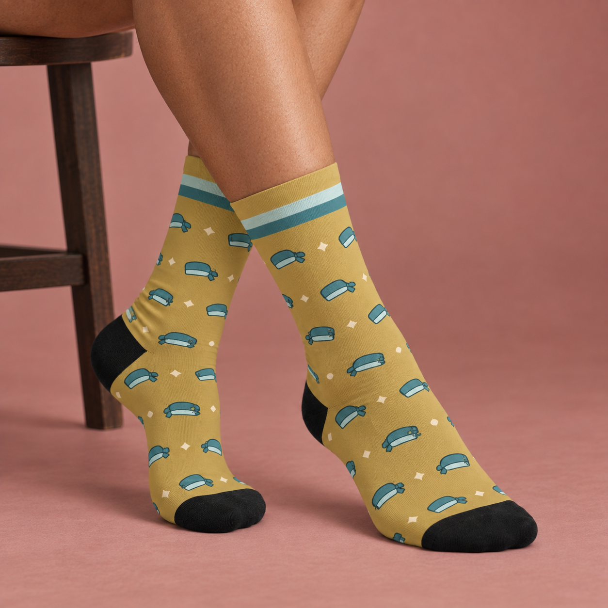 Surgical Cap Socks — on foot